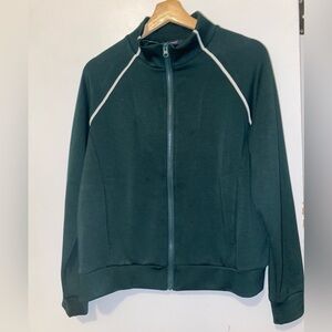 Women's Green Zip-Up Sweater